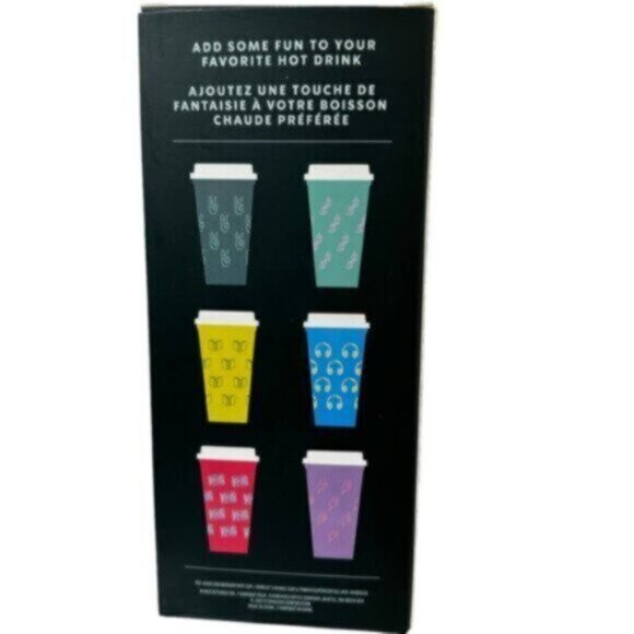 NWT Starbucks | Pack Of 6 Graphic Printed Reusable Hot Cups - Picture 2 of 7